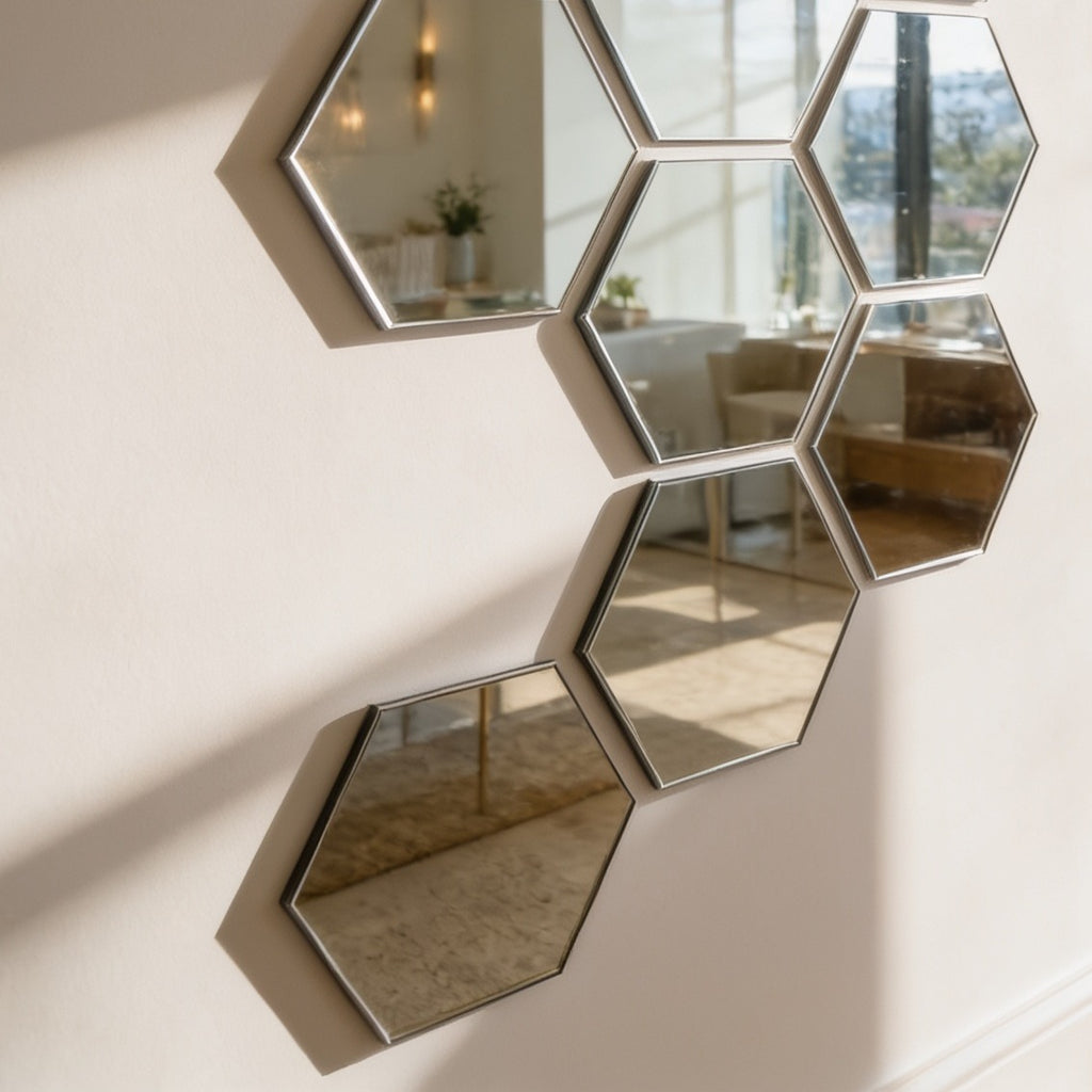 Hexagon mirror wall stickers