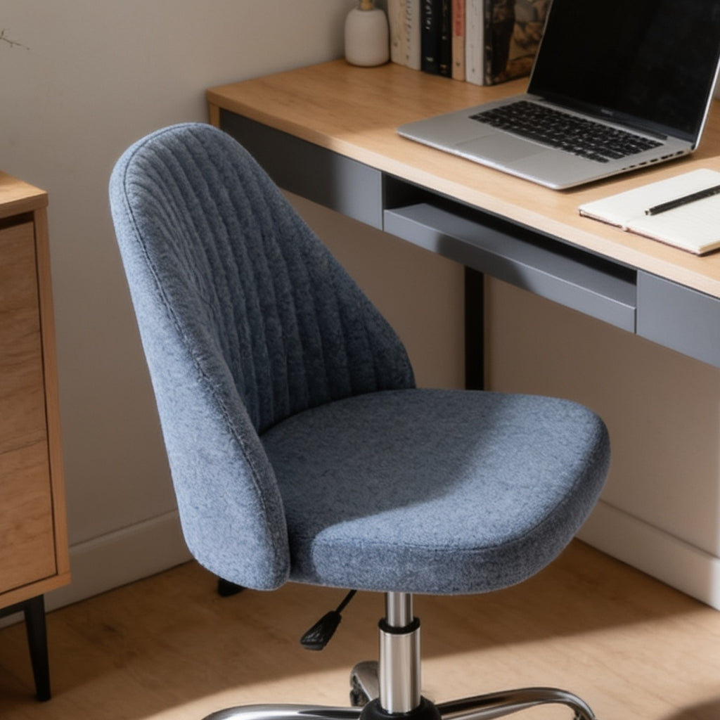Armless swivel desk chair with wheels