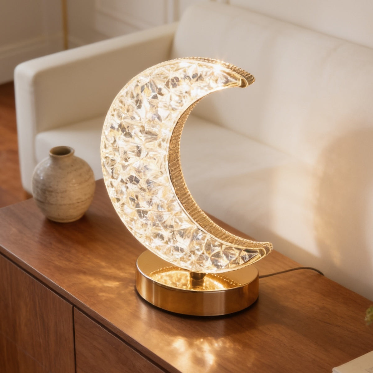 Crescent moon touch night light