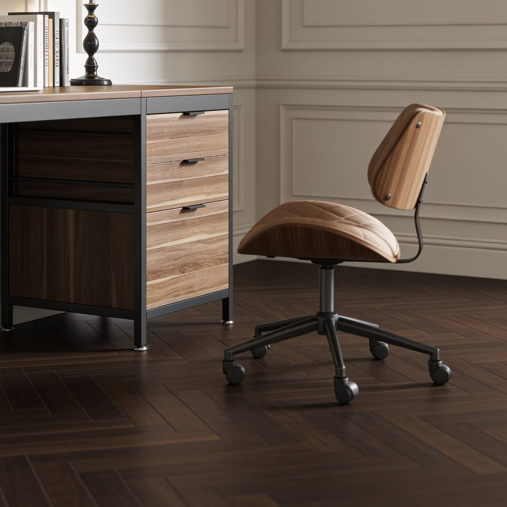Reversible drawer computer desk