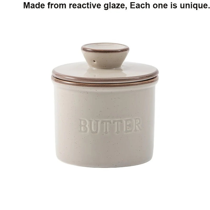Ceramic butter dish reactive glaze