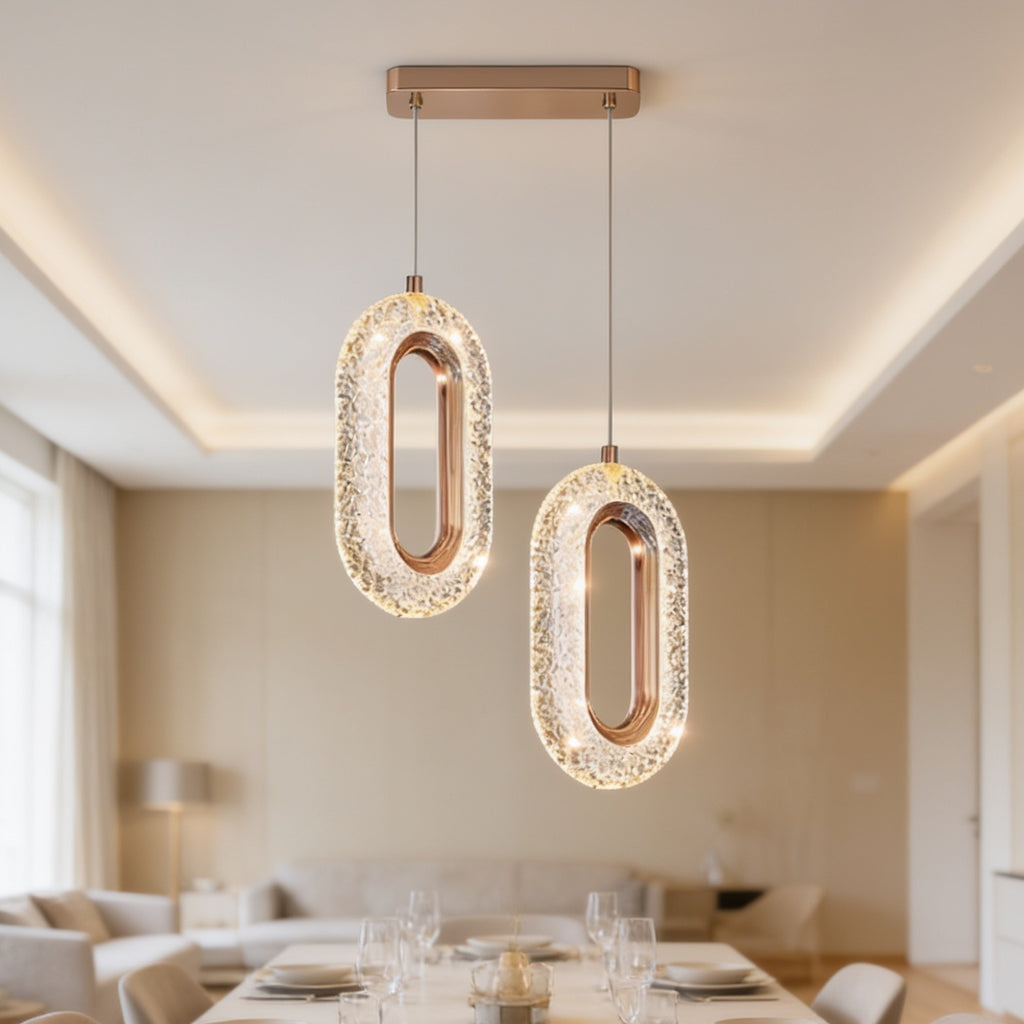 Crystal ring pendant light