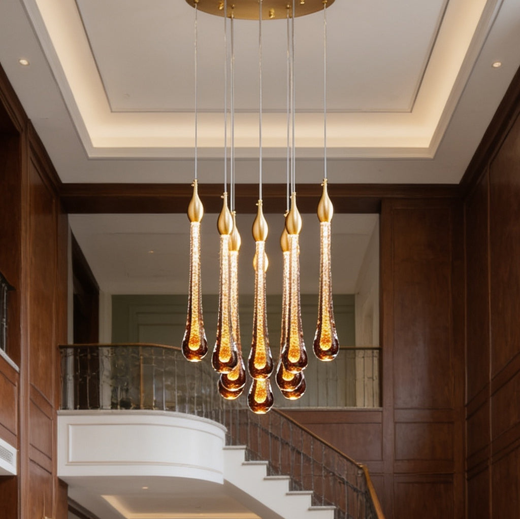 Raindrop K9 crystal pendant light detail