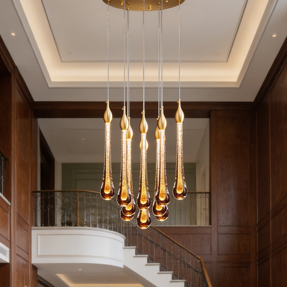 Raindrop K9 crystal pendant light detail
