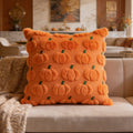 Solid jacquard fall throw pillow cover