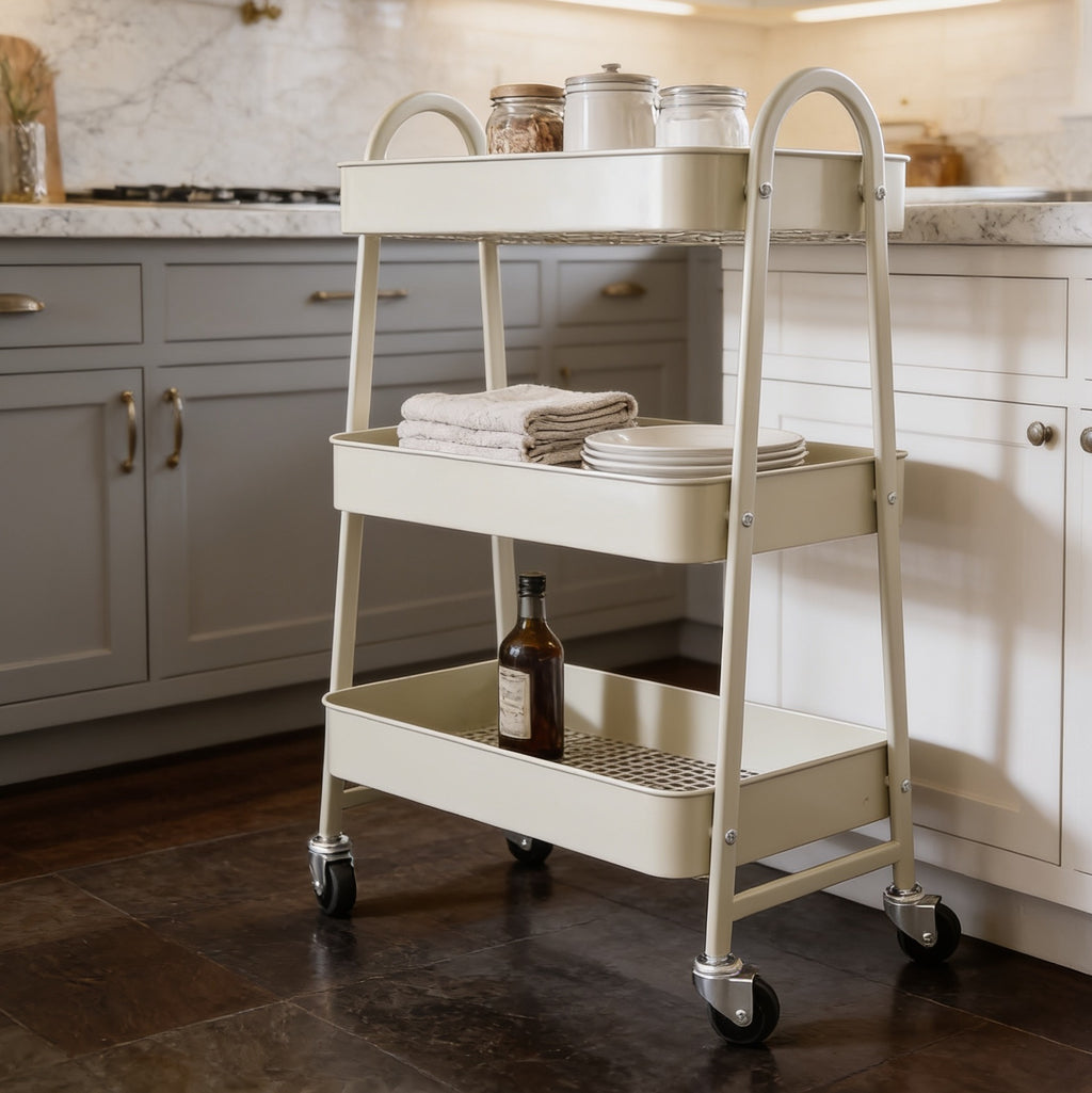 Three tier rolling cart