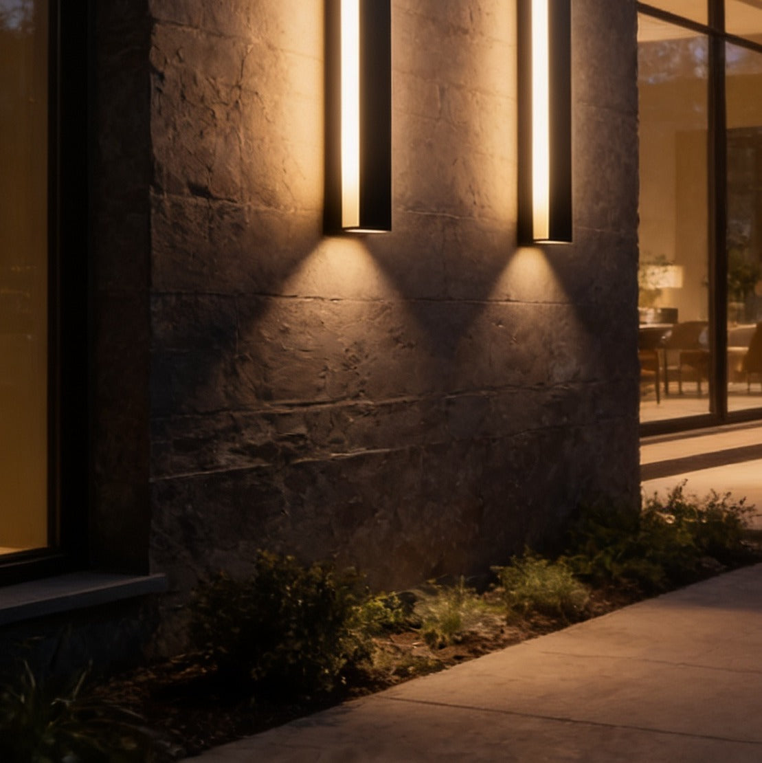 Linear outdoor wall light