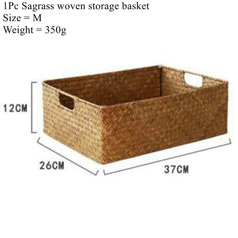 Size drawing of the medium wicker basket with dimension lines