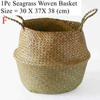 Size F seagrass belly basket with its rim turned outward