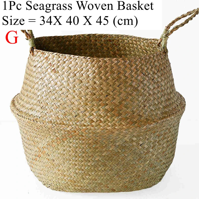 Size G seagrass belly basket, the largest hamper size