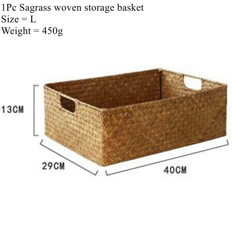 Size drawing of the largest wicker basket with its weight listed