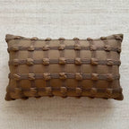Textured Throw Pillow Cover, Woven Cushion Case in Brown, Gray and Chocolate, 45 x 45 cm / 17.7 in Square or 30 x 50 cm / 19.7 in Lumbar