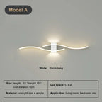 Curved LED Wall Sconce, 60 cm (23.6 in) / 80 cm (31.5 in) Wavy Metal Light Bar, Up and Down Glow, Modern Wall Light for Living Room