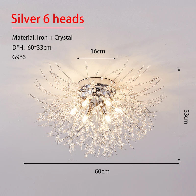 Spec diagram of the silver six head version with the same width and drop marked