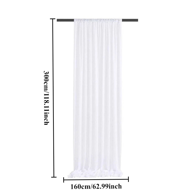 Size drawing of the taller sheer panel with the header tape shown