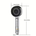 Filtered Massage Shower Head, Handheld ABS Sprayer with Silicone Tips, Button Spray Modes, Water Stop and Washable Filter, for Bathrooms