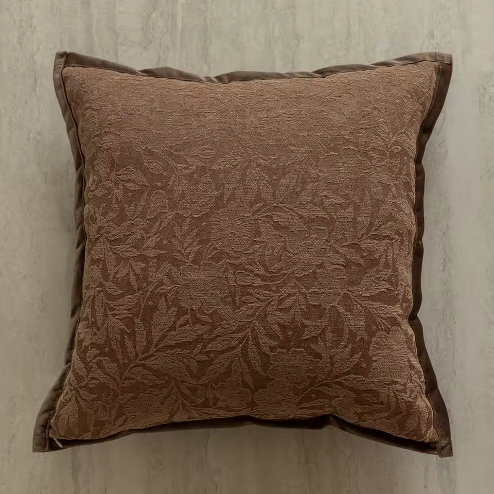 Patterned Throw Pillow Cover, Woven Checkered, Foliage and Leopard Cushion Cases for Sofa and Bed, 45 x 45 cm / 17.7 x 17.7 in