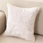 Cream Chenille Throw Pillow Cover, Woven Jacquard Cushion Case in Ivory, Five Designs, 40 x 40 to 50 x 50 cm / 15.7 to 19.7 in
