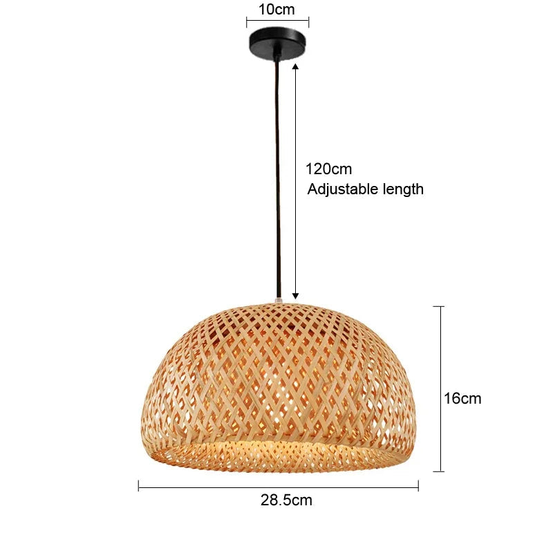 Spec diagram of the dome pendant giving shade width, height and cord drop