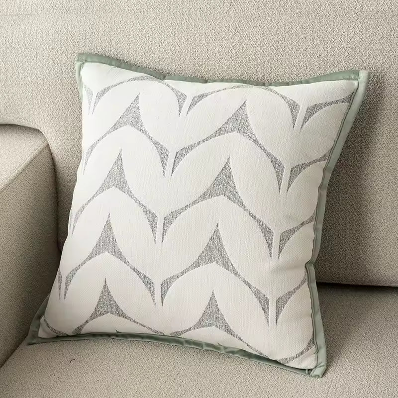 Gray and Blue Chenille Throw Pillow Cover, Woven Jacquard Cushion Case in Four Cool Toned Designs, 40 x 40 to 50 x 50 cm / 15.7 to 19.7 in