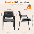 Dimension panel with front and side chair views and a weight capacity icon