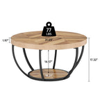 Spec diagram of the pale wood coffee table showing the weight it can hold