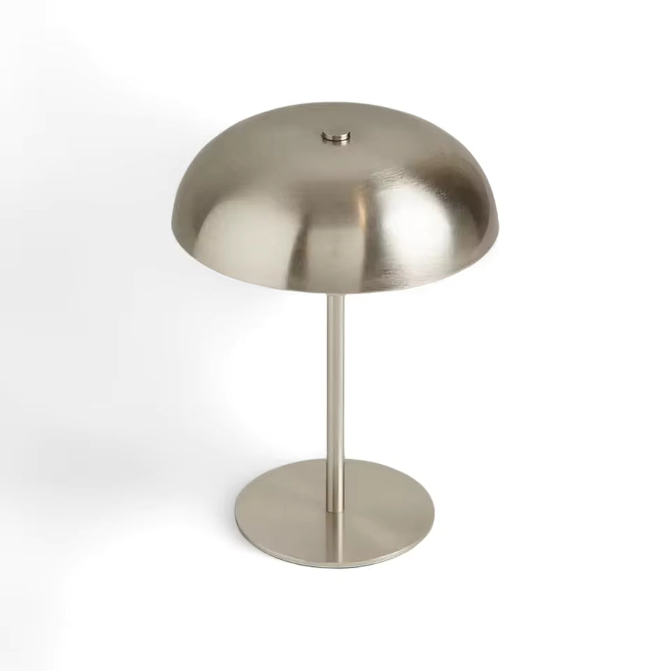 Cordless Dome Table Lamp, Rechargeable 3 W LED Accent Light with Touch Dimming for Dining Room, Bedside and Bar, in Four Metal Finishes