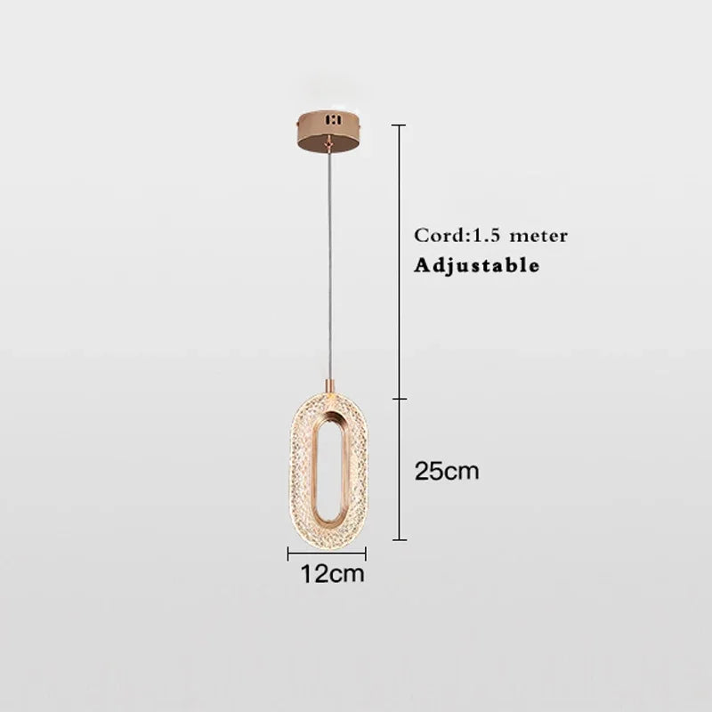 Size chart for the single ring pendant with its adjustable cord