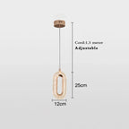 Size chart for the single ring pendant with its adjustable cord