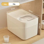 Airtight Rice Storage Container with Measuring Cup, Sealed Food Grade Bin for Rice, Flour, Cereal and Dry Pet Food, 5 to 15 kg / 11 to 33 lb