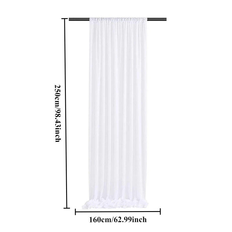 Size drawing of one sheer panel with its width and drop labeled