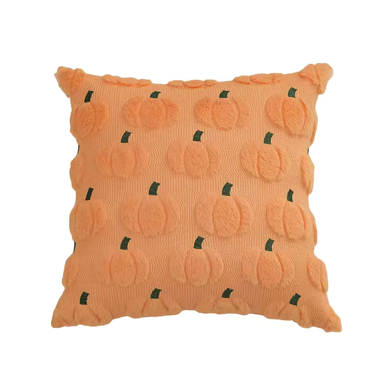 Solid Fall Throw Pillow Cover, Woven Jacquard Autumn Cushion Case in Beige, Orange, Yellow and Orange Red, 45 x 45 cm / 17.7 in