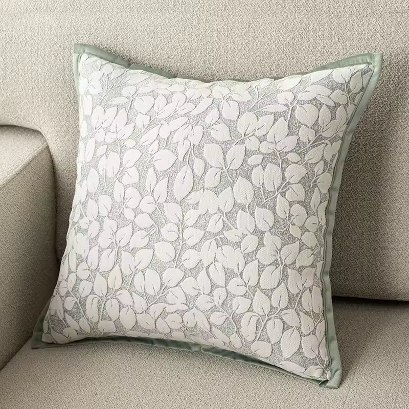 Cream Chenille Throw Pillow Cover, Woven Jacquard Cushion Case in Ivory, Five Designs, 40 x 40 to 50 x 50 cm / 15.7 to 19.7 in