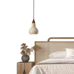 Travertine Stone Pendant Lamp, Carved Yellow Limestone Ceiling Light, 1.8 m / 5.9 ft Adjustable Cord, E27 Touch Switch, for Bedroom and Dining Tables