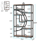 Spec diagram of the etagere with the load weight and width marked on each shelf