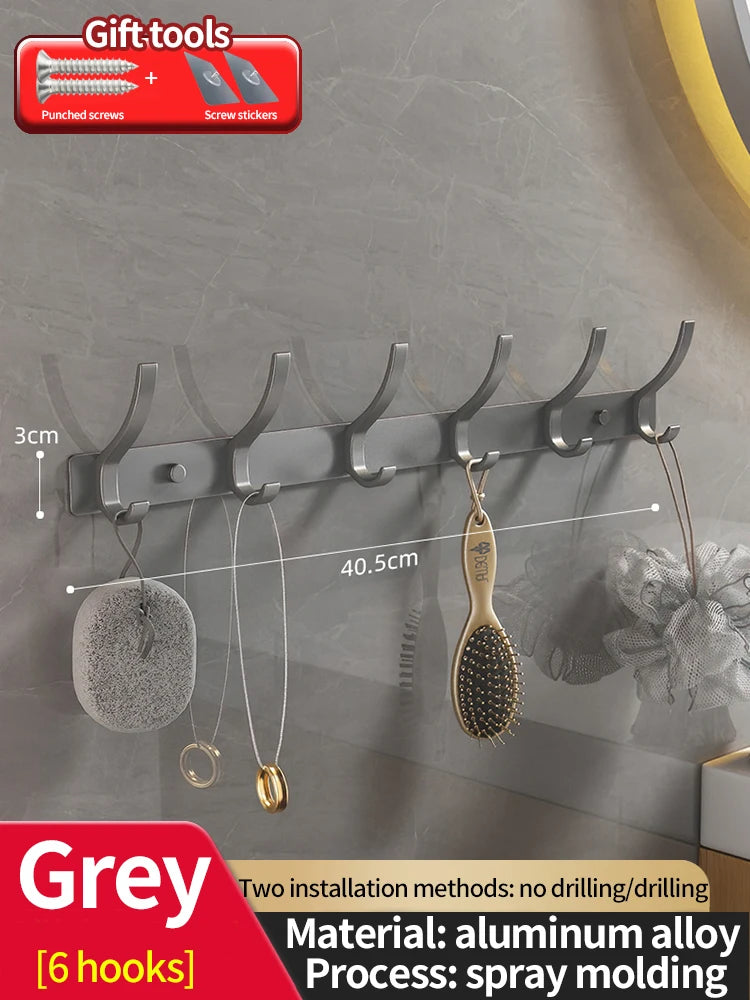 Product board for the gray six hook rail measuring 40.5 cm / 15.9 in across