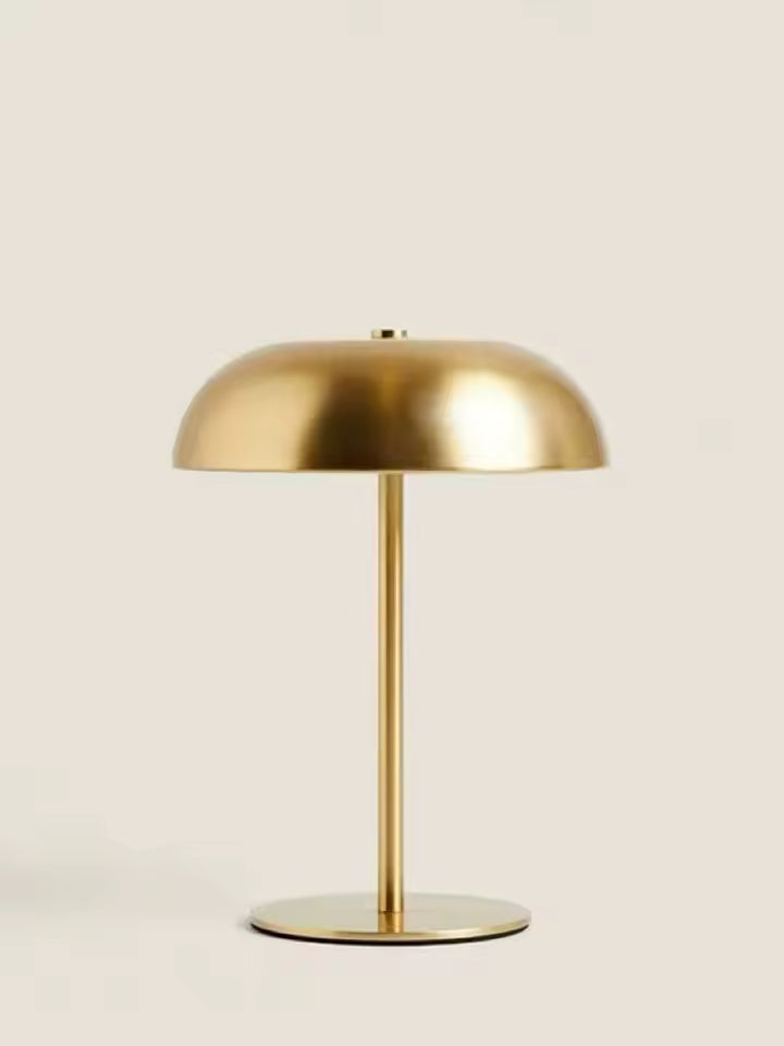 Cordless Dome Table Lamp, Rechargeable 3 W LED Accent Light with Touch Dimming for Dining Room, Bedside and Bar, in Four Metal Finishes