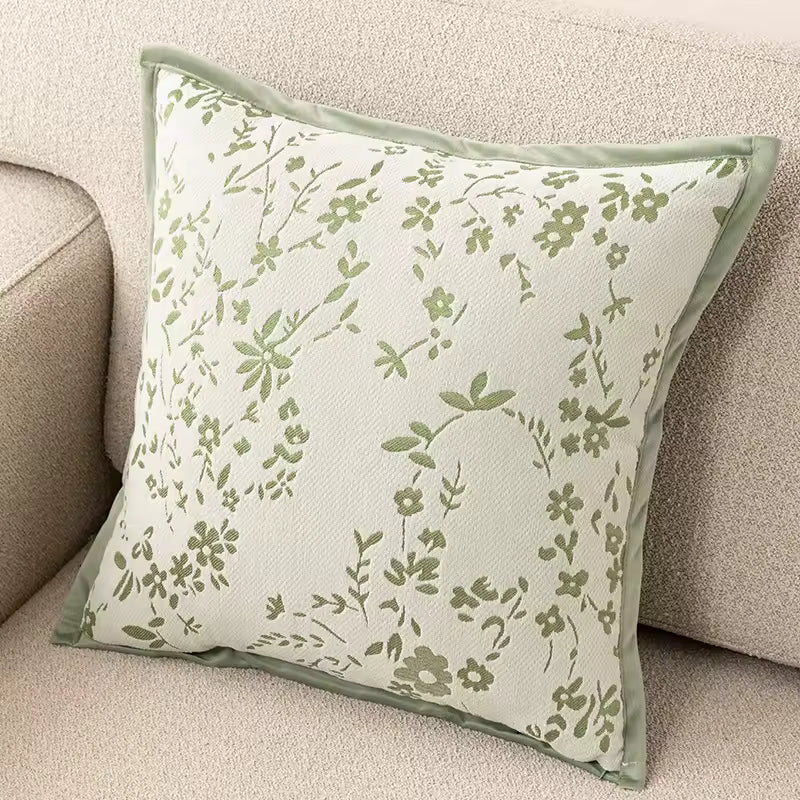 Cream Chenille Throw Pillow Cover, Woven Jacquard Cushion Case in Ivory, Five Designs, 40 x 40 to 50 x 50 cm / 15.7 to 19.7 in