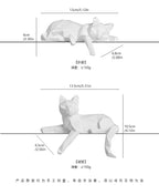 Size chart for both cat poses, 13 cm / 5.1 in and 12.5 cm / 5.3 in long