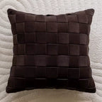 Patterned Throw Pillow Cover, Woven Checkered, Foliage and Leopard Cushion Cases for Sofa and Bed, 45 x 45 cm / 17.7 x 17.7 in
