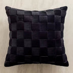 Patterned Throw Pillow Cover, Woven Checkered, Foliage and Leopard Cushion Cases for Sofa and Bed, 45 x 45 cm / 17.7 x 17.7 in