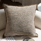 Textured Throw Pillow Cover, Woven Cushion Case in Brown, Gray and Chocolate, 45 x 45 cm / 17.7 in Square or 30 x 50 cm / 19.7 in Lumbar