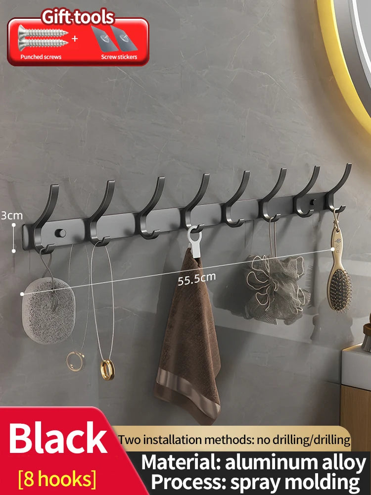 Product board for the black eight hook rail with the same 55.5 cm / 21.9 in span