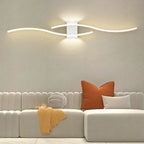 Curved LED Wall Sconce, 60 cm (23.6 in) / 80 cm (31.5 in) Wavy Metal Light Bar, Up and Down Glow, Modern Wall Light for Living Room