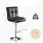 Size diagram of the stool with seat and height callouts and a weight capacity badge