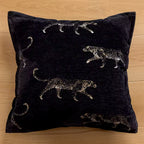 Patterned Throw Pillow Cover, Woven Checkered, Foliage and Leopard Cushion Cases for Sofa and Bed, 45 x 45 cm / 17.7 x 17.7 in