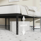 Under bed clearance arrow beside a storage box slid below the mattress