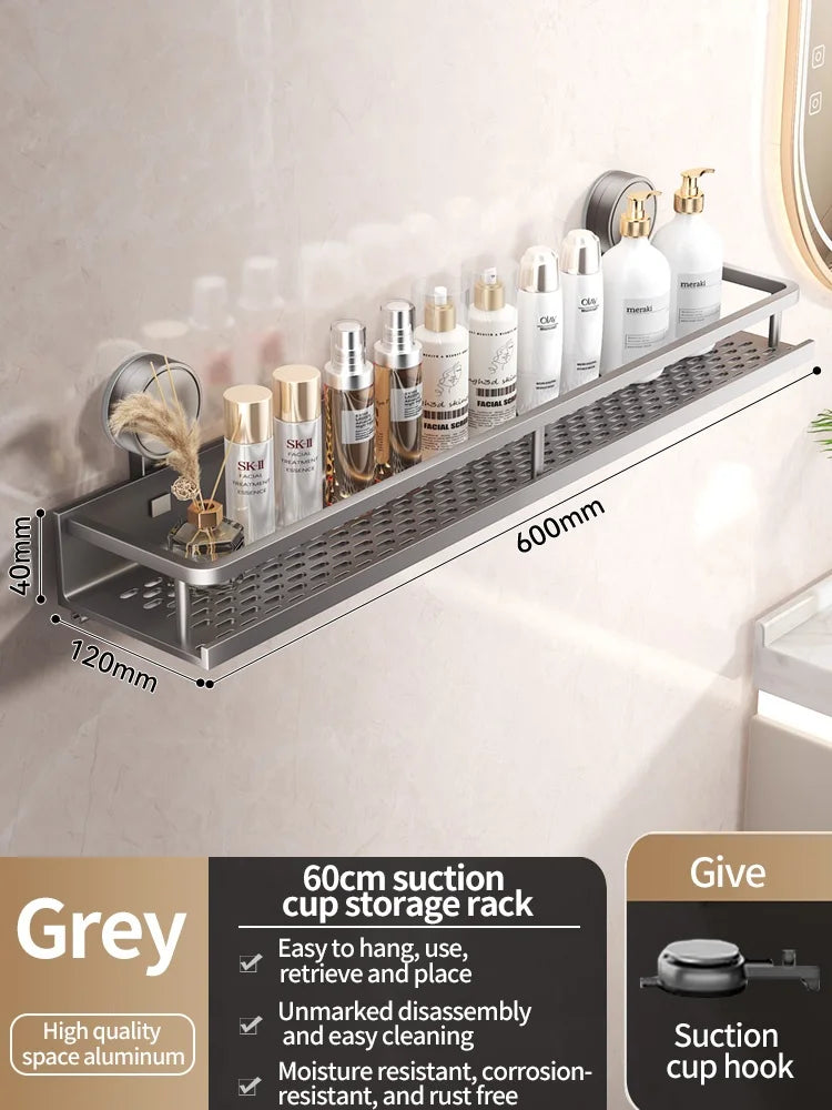 Product board for the 60 cm / 23.6 in gray shelf showing width and depth marks