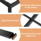 Three stacked panels showing the reinforced joint, cross support and foot pad