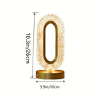 Dimension diagram of the oval lamp with its height and base width labeled